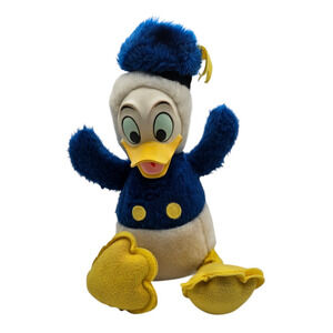 Vintage 1950's Walt Disney Rubber Face Donald Duck Plush Stuffed Animal